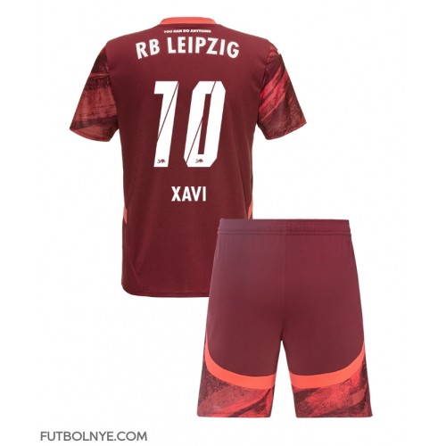 Camiseta RB Leipzig Xavi Simons #10 Visitante Equipación para niños 2024-25 manga corta (+ pantalones cortos)